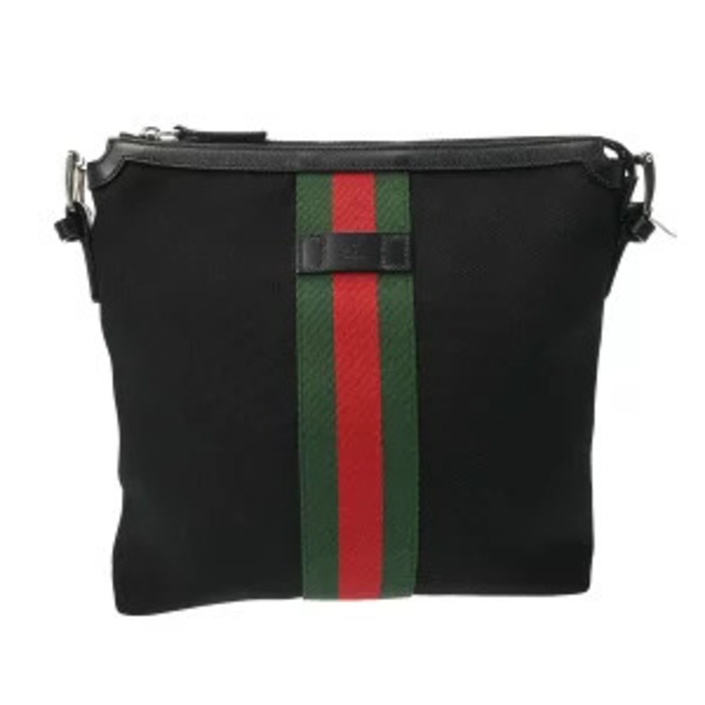 Gucci Sherry Shoulder Bag Black Leather